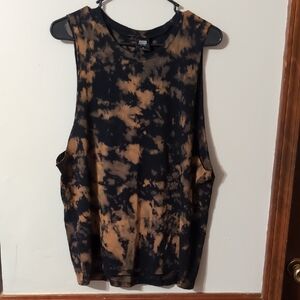 Obey Black and Tan Tie-Dye Tank Top